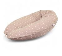 HOBEA-Germany Cuscino per allattamento 190 cm x 76 cm XXL Cuscino per la gravidanza Cuscino per chi dorme sul fianco con rivestimento in cotone biologico (Punti Beige)