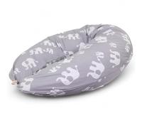 HOBEA-Germany Cuscino per allattamento 190 cm x 76 cm XXL Cuscino per la gravidanza Cuscino per chi dorme sul fianco con rivestimento in cotone biologico (elefante famiglia)