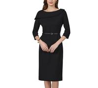 Hobemty Donna Abito Scollo Barca Maniche 3/4 Cintura | Tessuto in poliestere morbido e elastico, vestibilità regolare. Perfetto per ufficio o eventi. Abbinabile a tacchi o blazer.