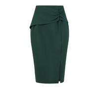 Hobemty Gonna a Fessura con Arricciatura da Donna Elegante Gonne a Tubino da Ufficio al Ginocchio a Vita Alta Verde XL