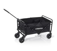 HOBERG Carrello pieghevole con freni, utilizzabile come carrello da giardino, carrello a mano e carrello per il trasporto, pieghevole, ideale per la spiaggia e come carrello da giardino, il carrello
