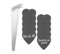 Hoberg Etichette per piante in ardesia - Set di 10 | Resistenti alle intemperie, riutilizzabili | Etichettatura di piante & erbe | Con punte in acciaio per il terreno | 10 x 10 x 0,5 cm [Cuore]