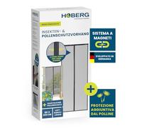 HOBERG tenda zanzariera e antipolline | porta zanzariera con bande magnetiche XXL | zanzariera per porta balcone | zanzariera antipolline - ideale anche come zanzariera | 80 x 210 cm