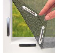 Hoberg Zanzariera con innovativo fissaggio magnetico | Zanzariera tagliabile individualmente fino a 150 x 130 cm, senza forare o avvitare | fissaggio della zanzariera con 16 magneti [nero]