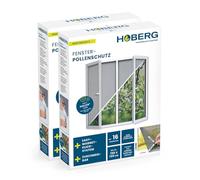 Hoberg Zanzariera con Protezione antipolline per finestre | Innovativo fissaggio magnetico | Tagliabile individualmente fino a 150x130 cm, senza forare o avvitare | Fissaggio con 16 magneti [2 Pezzi]
