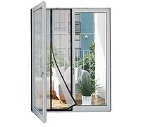 Hoberg Zanzariera per porta con chiusura magnetica, 100 x 210 cm, ideale per porta del balcone, della cantina, della terrazza, facile montaggio con 16 chiusure in senza fori, con 4 guide per