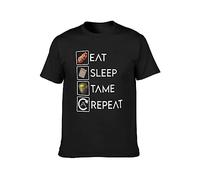 HObiba Ark Survival Evolved Eat Sleep Tame Repeat Mens Black T-Shirt M