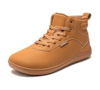HOBIBEAR Sneaker Impermeabili a Piedi Nudi High-Top per Donna e Uomo | Tacco Zero (Zero Drop) e libertà delle Dita | Stivaletti alla Caviglia Traspiranti, Marrone, 39 EU