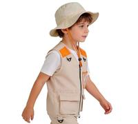 Hobngmuc Kit Da Esploratore Per Bambini, con Tasche Abbigliamento Lavabile, Gilet Cargo Da Esploratore Per Bambini, per Ragazzi e Ragazze Avventure all'Aperto Escursioni Esplorazioni nei Parchi