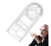 Hobngmuc Righello per disegno matematico, modello di disegno geometrico | Righello da geometrico multifunzionale | Strumento di misurazione del modello di per insegnante, studente