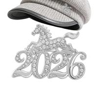 Hobngmuc Spille Vintage | Fermaglio con Strass per l'Anno del Cavallo e per il Risvolto | Spille A Forma Di Animale Per Il 2026,per Donne e Uomini, per Maglione, Scialle, Borsa, Zaino, Sciarpa, Abito,