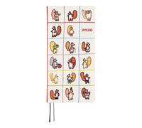 Hobonichi Techo 2026 Spring Weeks - 100% arancione: Squirrel's Moving Day (Giapponese, Tall & Slim, inizio aprile)
