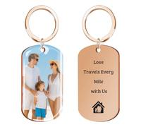 HOBULL Portachiavi Personalizzato con Foto e Testo, Portachiavi Personalizzati Incisione Colori Foto Porta Chiavi Personalizzabile Regali per Lui, Uomo, Donna, Papà, Fidanzato, Famiglie
