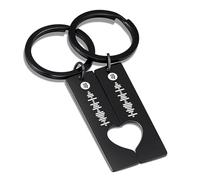 HOBULL Portachiavi Personalizzato con Foto Testo Nome Portachiavi Personalizzato Incisione laser su due Doppio Lato, Idee Regalo per Uomo, Donna, Amica