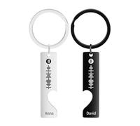 HOBULL Portachiavi Personalizzato Spotify 2 Pezzi Portachiavi Coppia Personalizzato Nome e Canzone, Idee Regalo Donna San Valentino, Regali Personalizzati Coppia Amiche