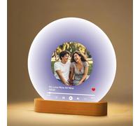 HOBULL Targa Spotify Personalizzata, Lampada Spotify Personalizzato Foto Regalo Anniversario Valentino per Lei Lui, Dischi Vinile Spotify Glass Idee Regali Personalizzati Fidanzato Fidanzata Amica