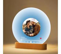 HOBULL Targa Spotify Personalizzata, Lampada Spotify Personalizzato Foto Regalo Anniversario Valentino per Lei Lui, Dischi Vinile Spotify Glass Idee Regali Personalizzati Fidanzato Fidanzata Amica