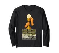 Hoc Est Enim Corpus Meum Eucaristia Latina Design Maglia a Manica