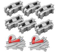 hocadon 48pezzi City Binari Treno Set di Espansione Città Binari con 35 Binari Curvati, 11 Binari Diritti, 2 Binari Incrociati, City Binari Idee Regalo per Bambini