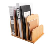 hocadon Organizer da Scrivania con 5 Scomparti, Archivio e Porta Lettere in Legno 25 x 17 cm, Organizer da Scrivania in Legno per Riviste, Documenti, Lettere, Posta