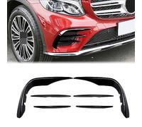 HOCAH Paraurti Anteriore Auto Splitter Laterale Fendinebbia Copertura griglia per Mercedes Benz Classe GLC X253 GLC260 GLC300 GLC43 AMG 2016-2019, Accessori Esterni ABS,Glossy Black