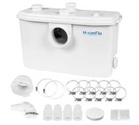 HOCANFLO 750W Trituratore Pompa Maceratore, Sistema di Sollevamento per WC, Lavandino e Vasca da bagno con Filtro a carbone, Quattro ingressi, due scarichi Bomba de agua FLO750W