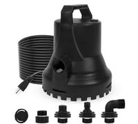 HOCANFLO Pompa sommersa da 400 W, automatica, 8000 l/h, corsa 11 m, cavo da | Accensione/spegnimento automatico, fino a 3 mm di acqua residua, corsa 11 m, cavo da 10 m, estremamente silenzioso
