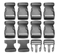 Hocansen 10 Pezzi Fibbia a Sgancio Laterale 38mm Fibbie a Sgancio Rapido in Plastica Fibbia Zaino Rapido Regolabili Fibbia a Clip di Ricambio per Zaino,Borse (38mm/BK)