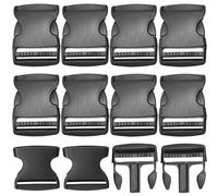 Hocansen 10 Pezzi Fibbia a Sgancio Laterale 50mm Fibbie a Sgancio Rapido in Plastica Fibbia Zaino Rapido Regolabili Fibbia a Clip di Ricambio per Zaino,Borse (50mm/BK)