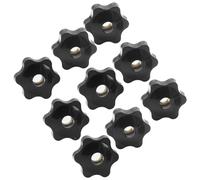 Hocansen 10 Pezzi Manopole a Stella M8 Manopola Zigrinata con Filettatura Femmina Star Through Hole Knob Femmina in Plastica Dado di Serraggio Attraverso Foro per Macchine Industriali (MH-T/M8)