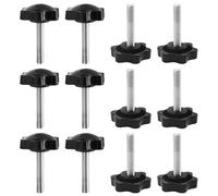 Hocansen 10 Pezzi Viti a Testa Zigrinata M6x30 Filettatura Maschio Maniglia di Serraggio Viti a Testa Zigrinata in Plastica Manopola a Stella per Attrezzature Meccaniche (MH-B/M6x30)