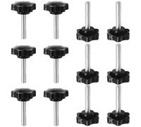 Hocansen 10 Pezzi Viti a Testa Zigrinata M8x40 Filettatura Maschio Maniglia di Serraggio Viti a Testa Zigrinata in Plastica Manopola a Stella per Attrezzature Meccaniche (MH-B/M8x40)