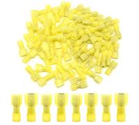 Hocansen 100 Pezzi/50 Pairs Connettore Vanga Maschio e Femmina Nylon Connettori Terminali a Crimpare Completamente Isolati Quick Disconnect Elettrico Crimpato Terminali (NS/Yellow)