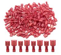 Hocansen 100 Pezzi/50 Pairs Connettore Vanga Maschio e Femmina Nylon Connettori Terminali a Crimpare Completamente Isolati Quick Disconnect Elettrico Crimpato Terminali (NS/Red)