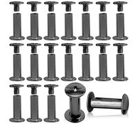 Hocansen 100 Pezzi/50 Set Viti Per Rilegatura in Nero Vite a Testa Piatta in Metallo Viti Chicago per Libri Decorazione e Rilegatura(Gunmetal/M5x15mm)