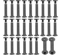 Hocansen 100 Pezzi/50 Set Viti Per Rilegatura in Nero Vite a Testa Piatta in Metallo Viti Chicago per Libri Decorazione e Rilegatura(Gunmetal/M5x25mm)