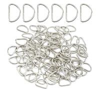 Hocansen 100 Pezzi Anelli a D,Metallo D Anello per Borsa a Mano, Fettuccia, Borsetta, Collari Cane, Cinture, Fai da Te Progetti（20mm/D）
