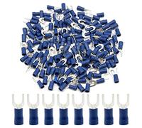 Hocansen 100 Pezzi Connettore a Forcella Crimpatrice Crimp Terminale Set Terminali a Forcella Isolati Connettore a Crimpare per Forcella per Cavi Fili Elettrici (PFB/M5)