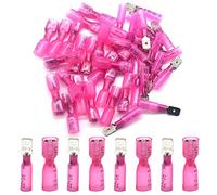 Hocansen 100 Pezzi Connettori Termorestringenti Connettori Vanga Femmina e Maschio Terminali a Crimpare per Cavi Elettrici Impermeabili (RS/Red)