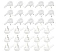 Hocansen 100 Pezzi Ganci per Quadri Muro Invisibili Ganci per Foto 2.5cm Antitraccia Gancio per Parete Plastic Ganci per Chiodi Bianco Ganci per Cornici per Appendere Pareti (25x15x5/XK-SL)