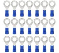 Hocansen 100 Pezzi Terminale Connettori ad Anello M6 Ring Crimp Connettori Elettrici a Occhiello Anello Crimpatrice Crimp Terminale Set per Fili (PR6/Blue)