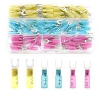 Hocansen 100 Pezzi Terminali a Forcella Termoretraibili Connettori per Cavi Connettori Forchetta Terminali a Crimpare Elettrici Impermeabili Del Cavo Kit (RSF)