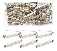 Hocansen 100 Spille da Balia 45mm Spille a Barra per Badge Metallo Spille per Bricolage Fermagli Posteriori di Spilla per Artigianato e Creazione Di Gioielli (45mm/ZB-C)