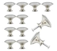 Hocansen 12 Pezzi Pomelli per Mobili 30mm Rotonde Maniglie Forma Di Fungo Pomello Mobile In Metal Pomelli Cassetti Vintage con Viti per Armadio,Guardaroba (Argento/30mm)