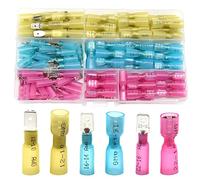 Hocansen 120 Pezzi Connettori Termorestringenti Connettori Vanga Femmina e Maschio Terminali a Crimpare per Cavi Elettrici Impermeabili (RS/Colour)