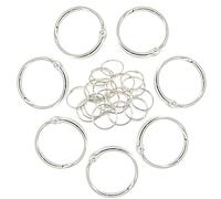 Hocansen 20 Pezzi Anelli per Fogli 38mm Anelli Rilegatura Anellis Tenda Doccia Metallo Libro Anello Portachiavi Leaf Binder Anellis per Chiavi Scrapbooking Documenti (38mm/YH)