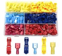 Hocansen 200 Pezzi/100 Pairs T-Tap Connettore Terminale Completamente Isolato Maschio Spade Connettore Kit Filo Elettrico Connettore Rapido Autoesfoliante (NTJ/Colour)