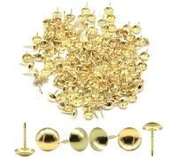 Hocansen 200 Pezzi Chiodi Tappezzeria 11x17mm Push-Pin Rotonda Tappezzeria Puntine per Pollice Decorative per Divani e Mobili (Gold/TD-SF)