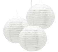Hocansen 3 Pezzi Lanterna di carta 12in Lanterne Cinesi Lanterna di carta Rotonde Lanterne da Appendere Decorazione(12in/White)