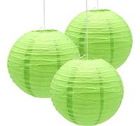 Hocansen 3 Pezzi Lanterna di carta 12in Lanterne Cinesi Lanterna diRotonde Lanterne di carta da Appendere Decorazione (12in/Green)
